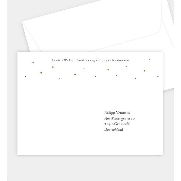 Briefumschlag Schneeflöckchen · Crafty, B6 Briefumschlag gerade (176 x 125mm)