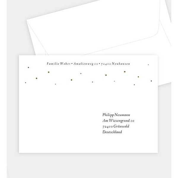 Briefumschlag Schneeflöckchen · Crafty, C6 Briefumschlag gerade (162 x 114mm)