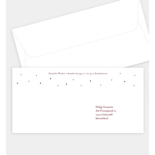 Briefumschlag Schneeflöckchen, DIN lang Briefumschlag gerade (220 x 110mm)