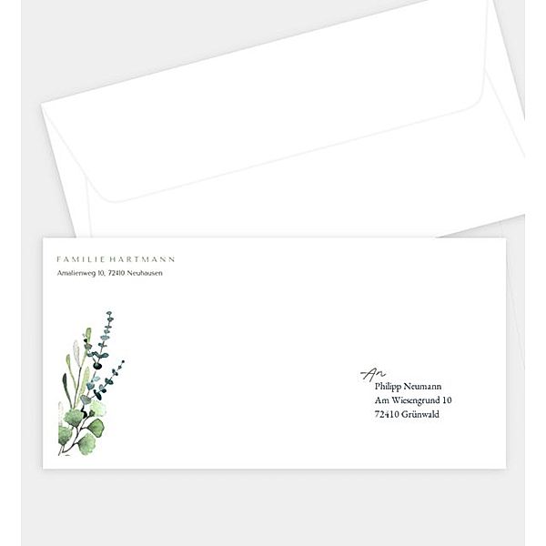 Briefumschlag Schönes Land · Vintage, DIN lang Briefumschlag gerade (220 x 110mm)