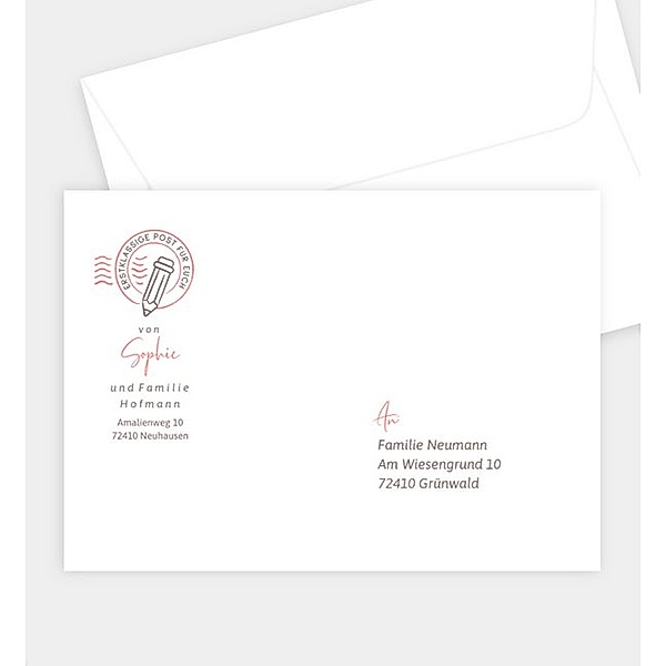 Briefumschlag Schulabenteuer, B6 Briefumschlag gerade (176 x 125mm)