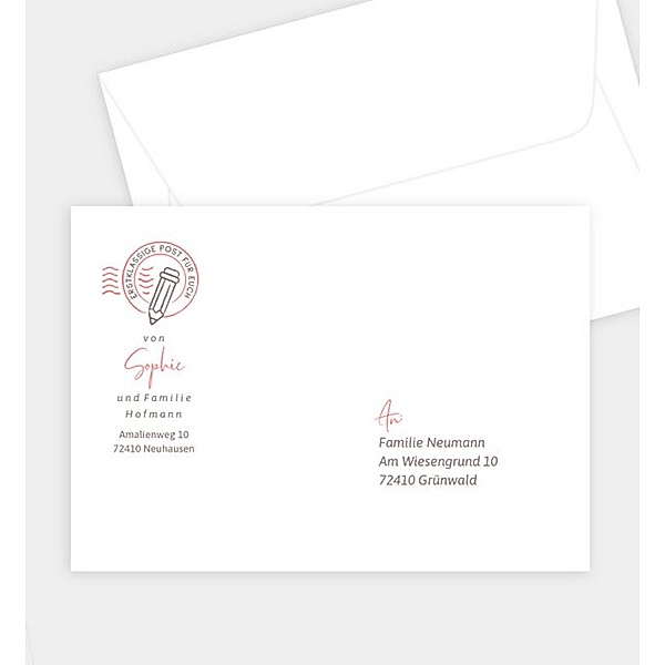 Briefumschlag Schulabenteuer, C6 Briefumschlag gerade (162 x 114mm)