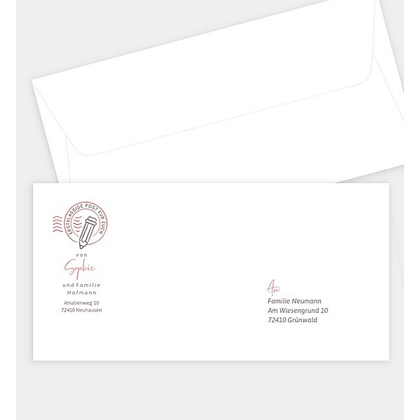 Briefumschlag Schulabenteuer, DIN lang Briefumschlag gerade (220 x 110mm)