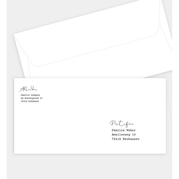 Briefumschlag Schwung, DIN lang Briefumschlag gerade (220 x 110mm)