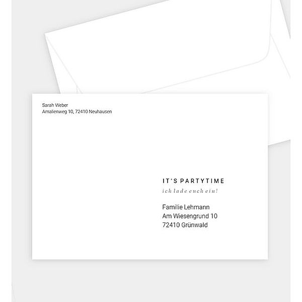 Briefumschlag Seite an Seite, C6 Briefumschlag gerade (162 x 114mm)