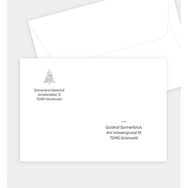 Briefumschlag Silberne Tanne, C6 Briefumschlag gerade (162 x 114mm)