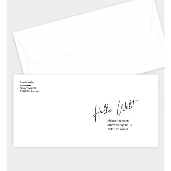 Briefumschlag Simple Blue, DIN lang Briefumschlag gerade (220 x 110mm)