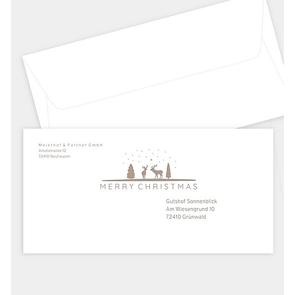 Briefumschlag Stille Nacht · Crafty, DIN lang Briefumschlag gerade (220 x 110mm)