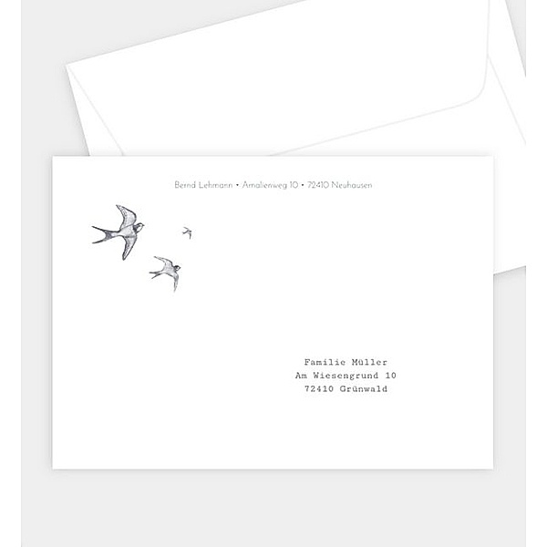 Briefumschlag Swallow, B6 Briefumschlag gerade (176 x 125mm)