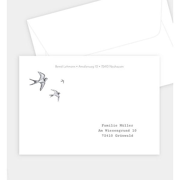 Briefumschlag Swallow, C6 Briefumschlag gerade (162 x 114mm)
