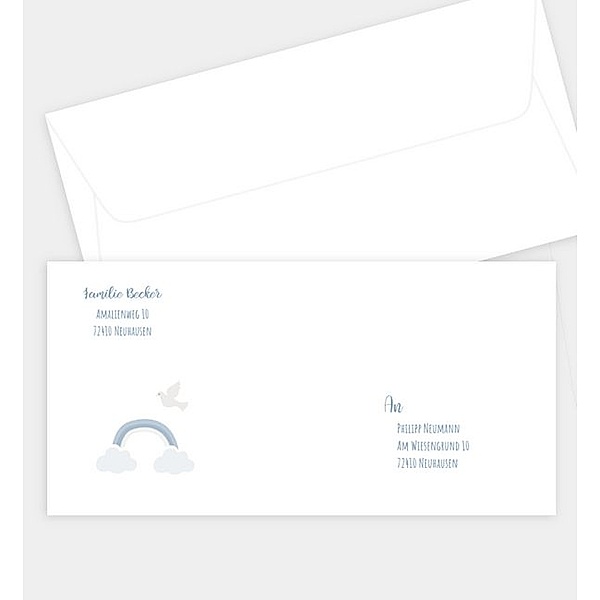 Briefumschlag Täubchen, DIN lang Briefumschlag gerade (220 x 110mm)