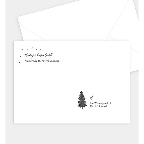 Briefumschlag Tannenglanz • Crafty, B6 Briefumschlag spitz (176 x 125mm)