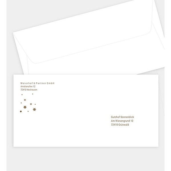 Briefumschlag Tannenstern · Crafty, DIN lang Briefumschlag gerade (220 x 110mm)
