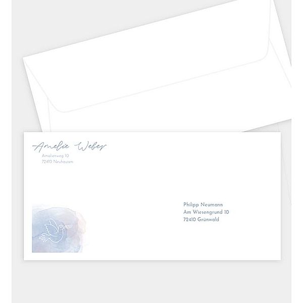 Briefumschlag Taubenaquarell, DIN lang Briefumschlag gerade (220 x 110mm)
