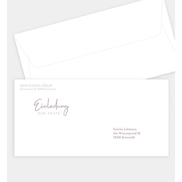 Briefumschlag Taufkerze, DIN lang Briefumschlag gerade (220 x 110mm)