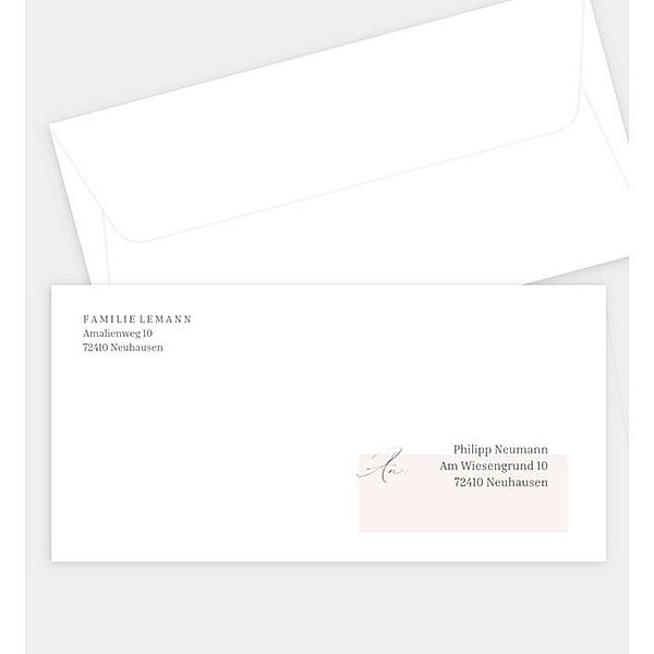 Briefumschlag Timeless Rose, DIN lang Briefumschlag gerade (220 x 110mm)