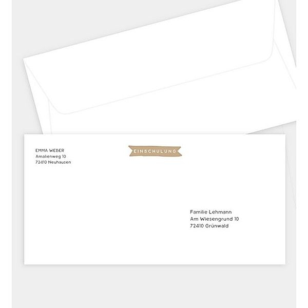 Briefumschlag Timeline · Crafty, DIN lang Briefumschlag gerade (220 x 110mm)