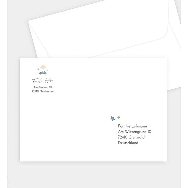 Briefumschlag Traumtiere, C6 Briefumschlag gerade (162 x 114mm)