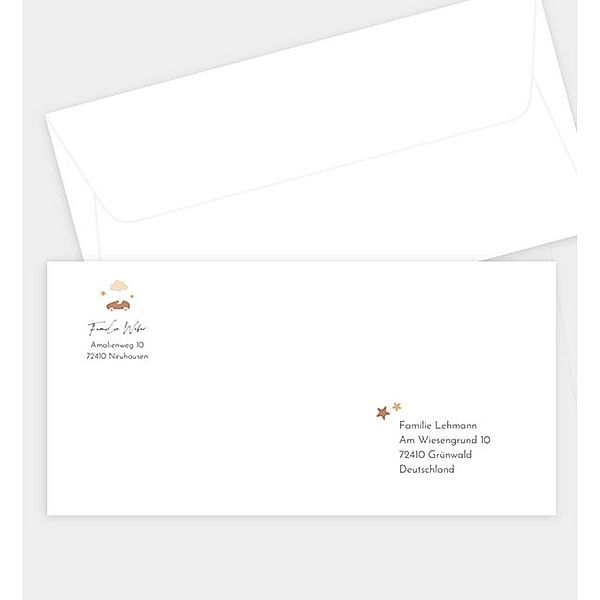 Briefumschlag Traumtiere, DIN lang Briefumschlag gerade (220 x 110mm)