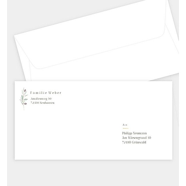 Briefumschlag Unser Glückskind, DIN lang Briefumschlag gerade (220 x 110mm)