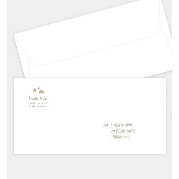 Briefumschlag Unser Sonnenschein · Crafty, DIN lang Briefumschlag gerade (220 x 110mm)