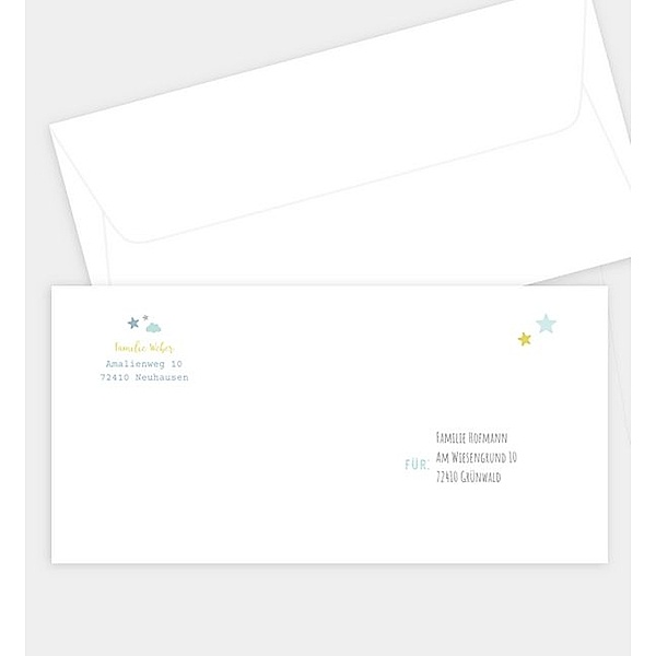 Briefumschlag Unser Sonnenschein, DIN lang Briefumschlag gerade (220 x 110mm)