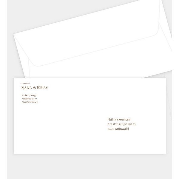 Briefumschlag Unsere Liebesgeschichte, DIN lang Briefumschlag gerade (220 x 110mm)