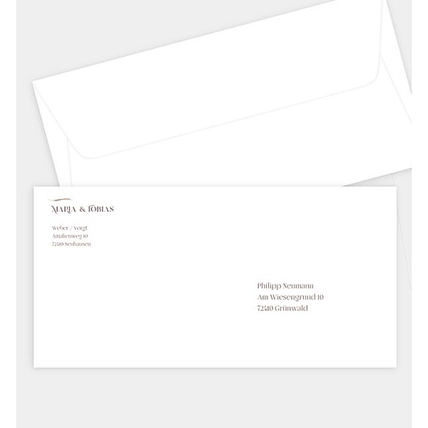 Briefumschlag Unsere Liebesgeschichte, DIN lang Briefumschlag gerade (220 x 110mm)