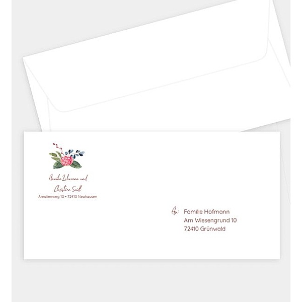 Briefumschlag Vivid Florals, DIN lang Briefumschlag gerade (220 x 110mm)