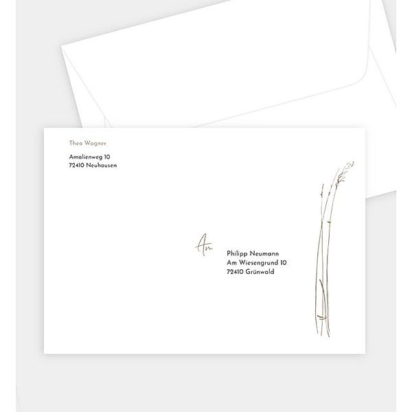 Briefumschlag Vogel im Schilfgras, C6 Briefumschlag gerade (162 x 114mm)