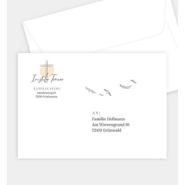 Briefumschlag Vogelschwarm, B6 Briefumschlag gerade (176 x 125mm)