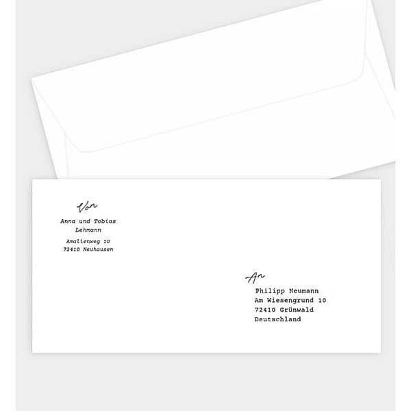 Briefumschlag Wedding Post, DIN lang Briefumschlag gerade (220 x 110mm)