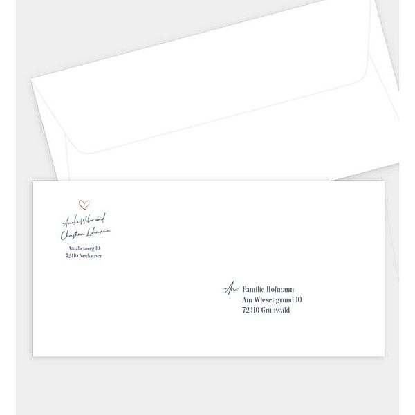 Briefumschlag Weicher Übergang, DIN lang Briefumschlag gerade (220 x 110mm)