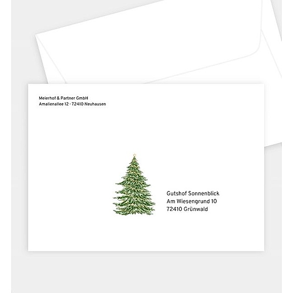 Briefumschlag Weihnachtsbaum, B6 Briefumschlag gerade (176 x 125mm)