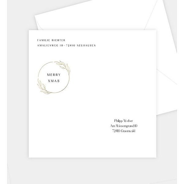 Briefumschlag Weihnachtsrad, Briefumschlag spitz (160 x 160mm)