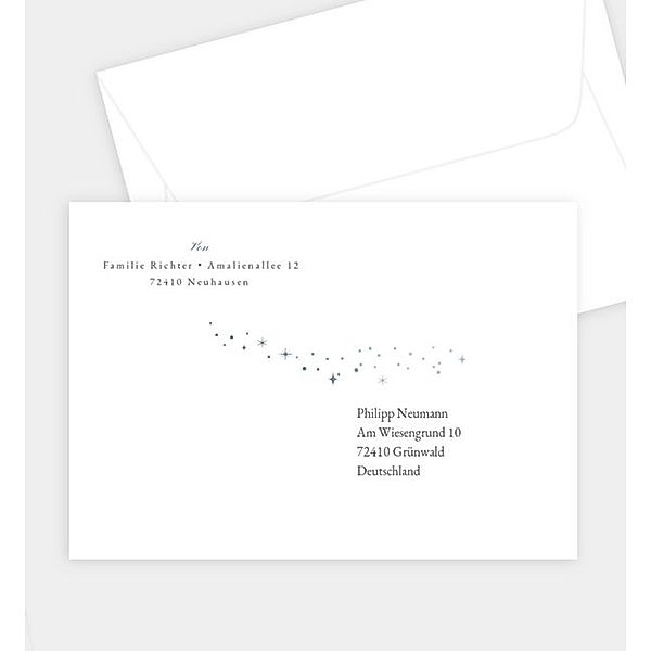 Briefumschlag Weihnachtswind, C6 Briefumschlag gerade (162 x 114mm)