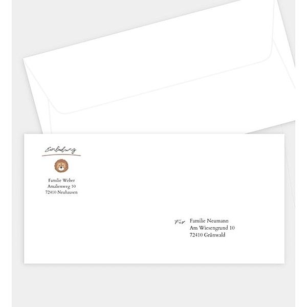 Briefumschlag Wilder Löwe, DIN lang Briefumschlag gerade (220 x 110mm)