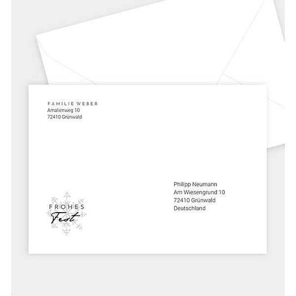 Briefumschlag Winterfenster, B6 Briefumschlag spitz (176 x 125mm)