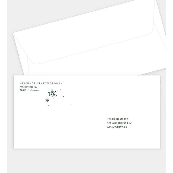 Briefumschlag Winterly Frame, DIN lang Briefumschlag gerade (220 x 110mm)