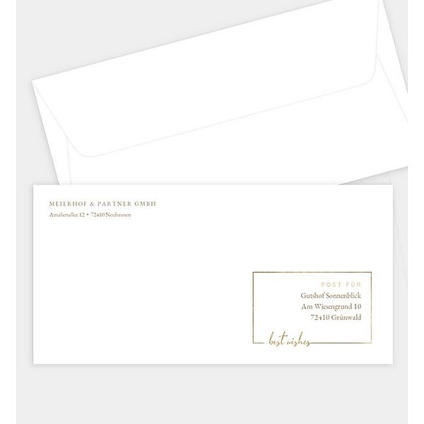 Briefumschlag Wishes, DIN lang Briefumschlag gerade (220 x 110mm)