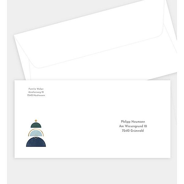 Briefumschlag Xmas Tree Art, DIN lang Briefumschlag gerade (220 x 110mm)