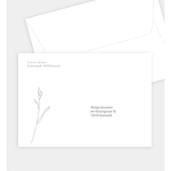 Briefumschlag Zarte Blüte, C6 Briefumschlag gerade (162 x 114mm)