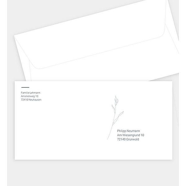 Briefumschlag Zarte Calla, DIN lang Briefumschlag gerade (220 x 110mm)