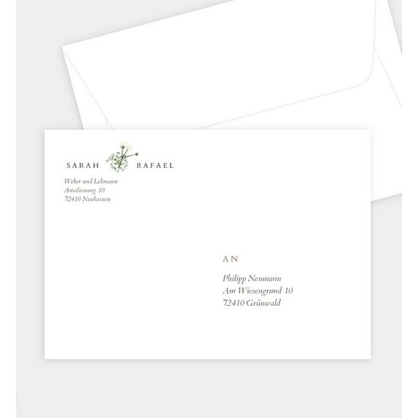 Briefumschlag Zarter Ausdruck · Crafty, C6 Briefumschlag gerade (162 x 114mm)
