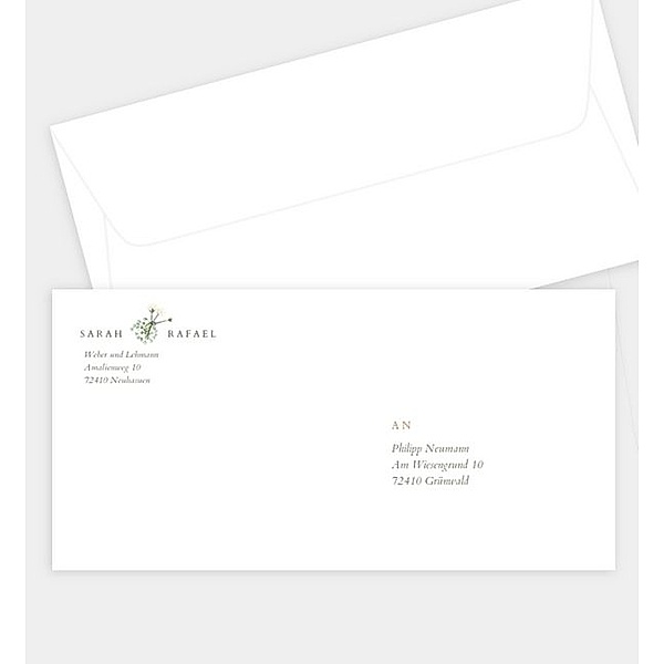 Briefumschlag Zarter Ausdruck · Crafty, DIN lang Briefumschlag gerade (220 x 110mm)