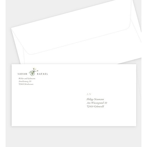 Briefumschlag Zarter Ausdruck, DIN lang Briefumschlag gerade (220 x 110mm)