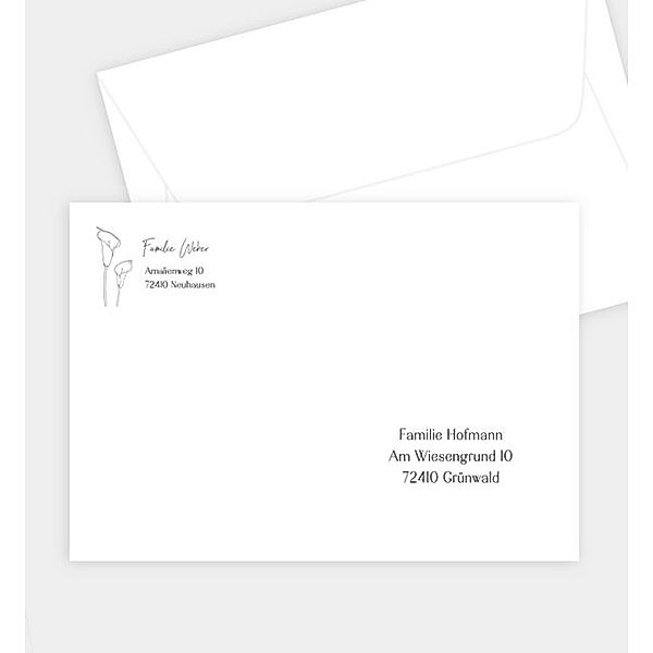 Briefumschlag Zartes Florales, C6 Briefumschlag gerade (162 x 114mm)