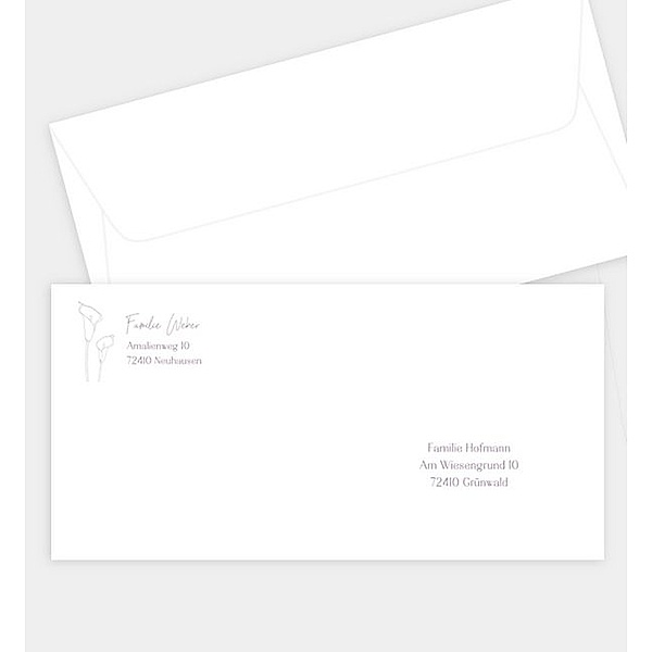 Briefumschlag Zartes Florales, DIN lang Briefumschlag gerade (220 x 110mm)