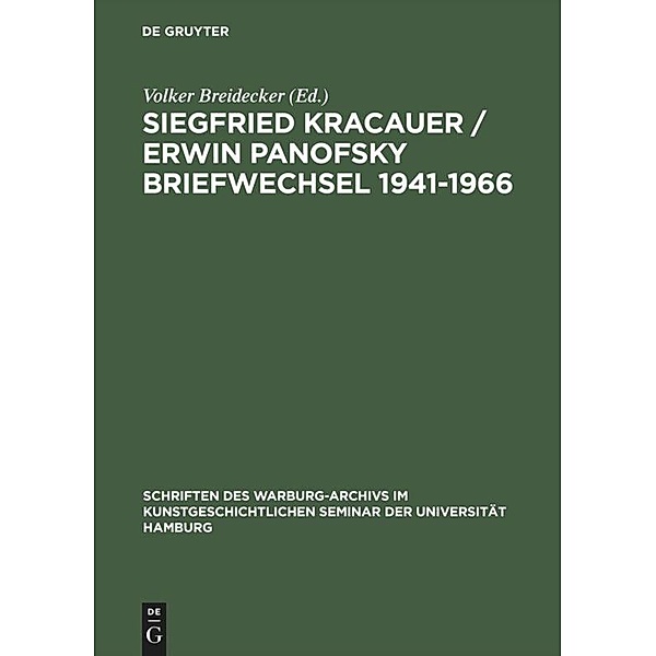 Briefwechsel 1941-1966, Siegfried Kracauer, Erwin Panofsky