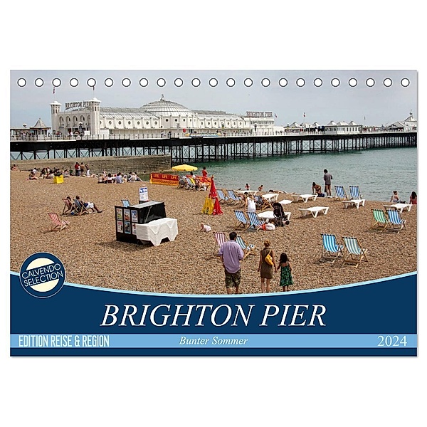 Brighton Pier Bunter Sommer (Tischkalender 2024 DIN A5 quer), CALVENDO Monatskalender, Gisela Kruse